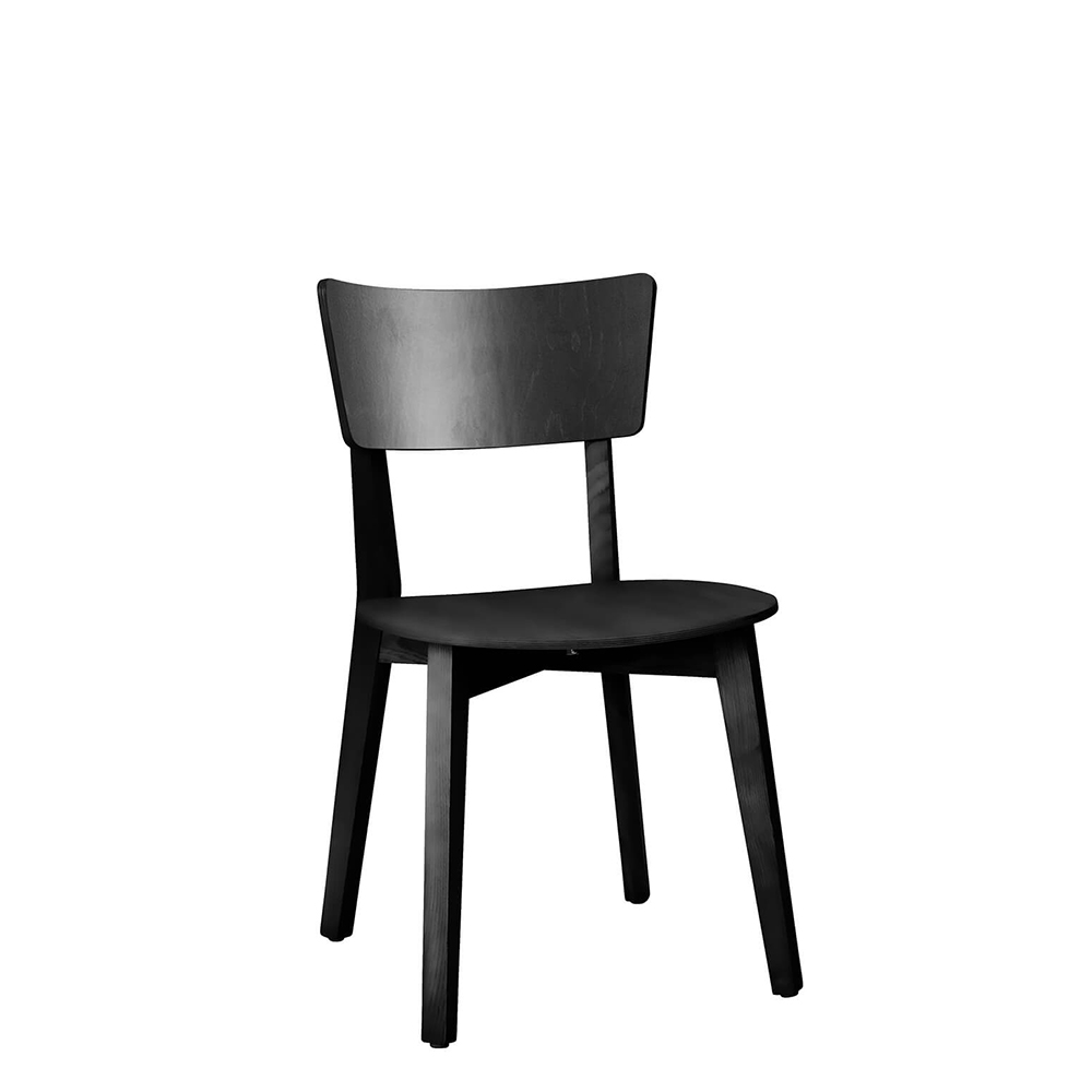 Holzstuhl Dimoni Buche – moderner Buchenholz Stuhl mit massivem Gestell und gerundeter Schale