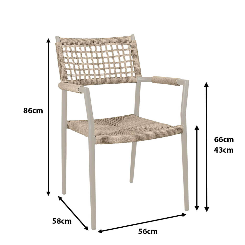 Outdoorstuhl Sisson Cream Maße