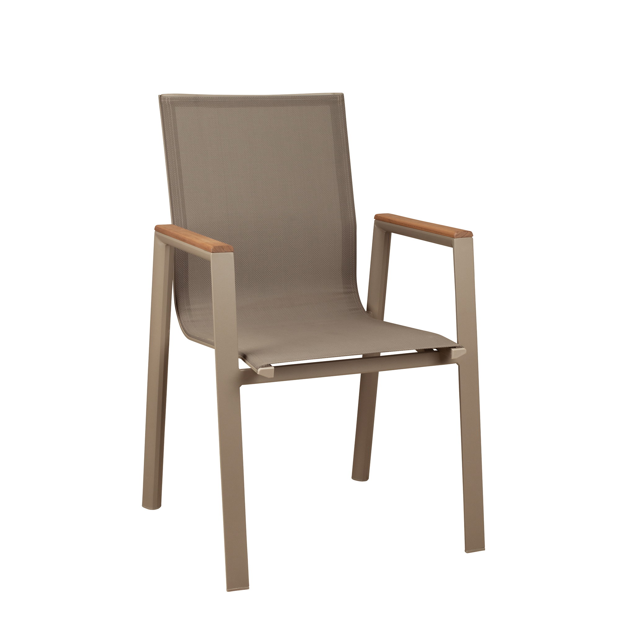 Stramo taupe Outdoorstuhl mit Geflecht – Voderansicht