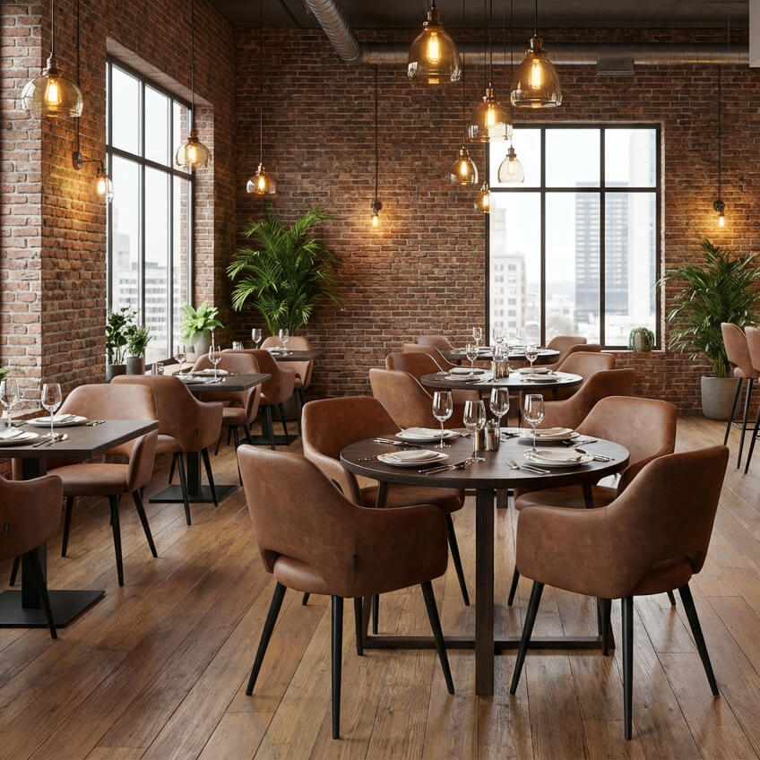 Uson Arm Yuma 42 Vollpolsterstuhl für Gastronomie – Milieubild Restaurant