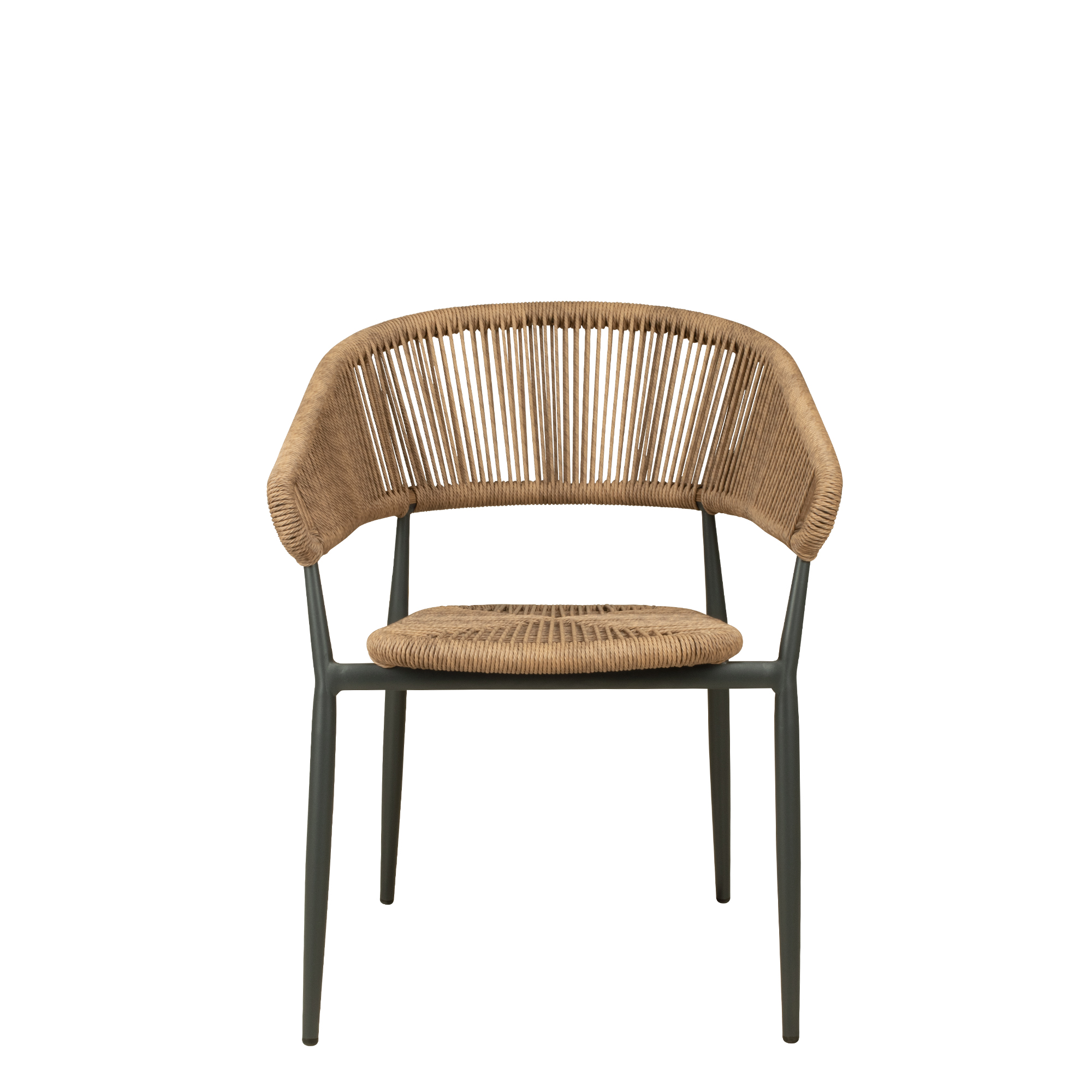 Jacora wheat Outdoorstuhl mit Geflecht – Frontal