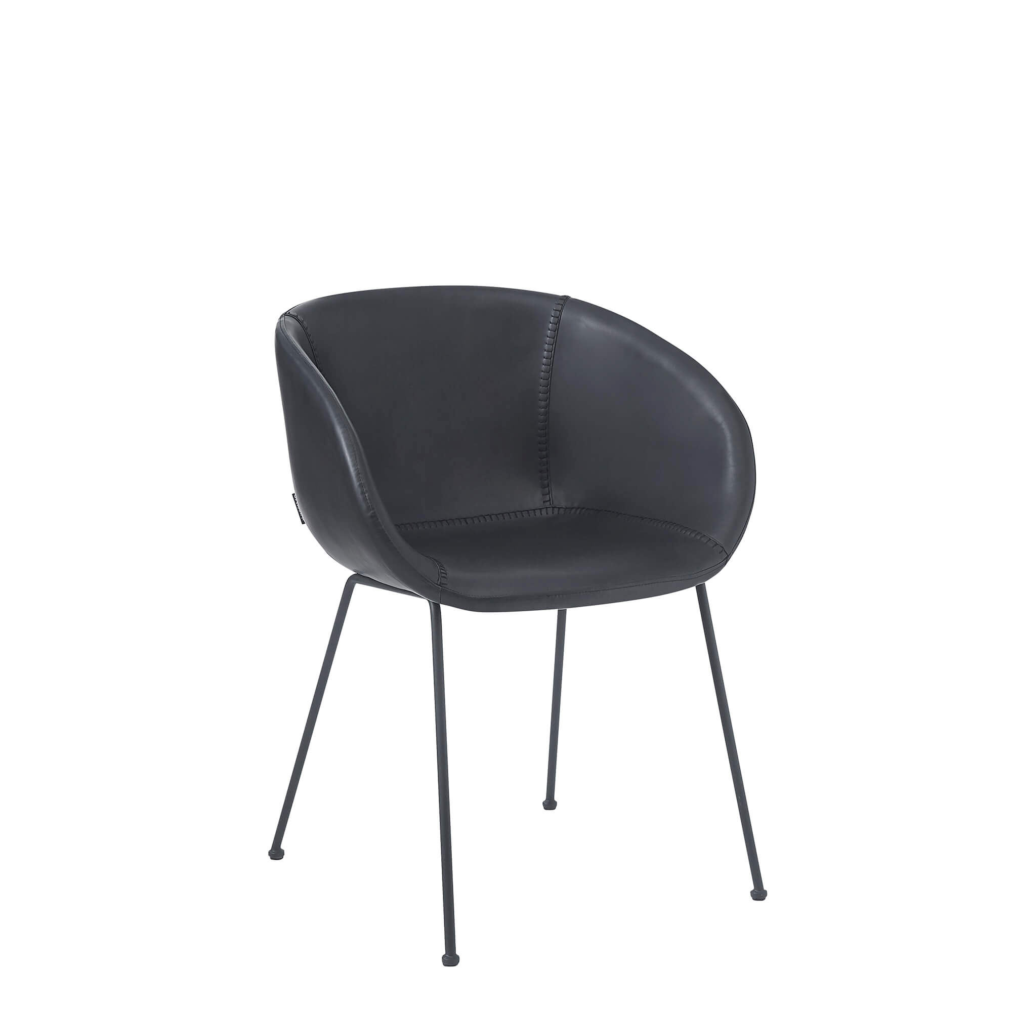 indoorstuehle_gastronomie_estara_Antique_Black_Vorderansicht Estara Antique Black Indoorstuhl mit Armlehnen und Vollpolsterung – Vorderansicht