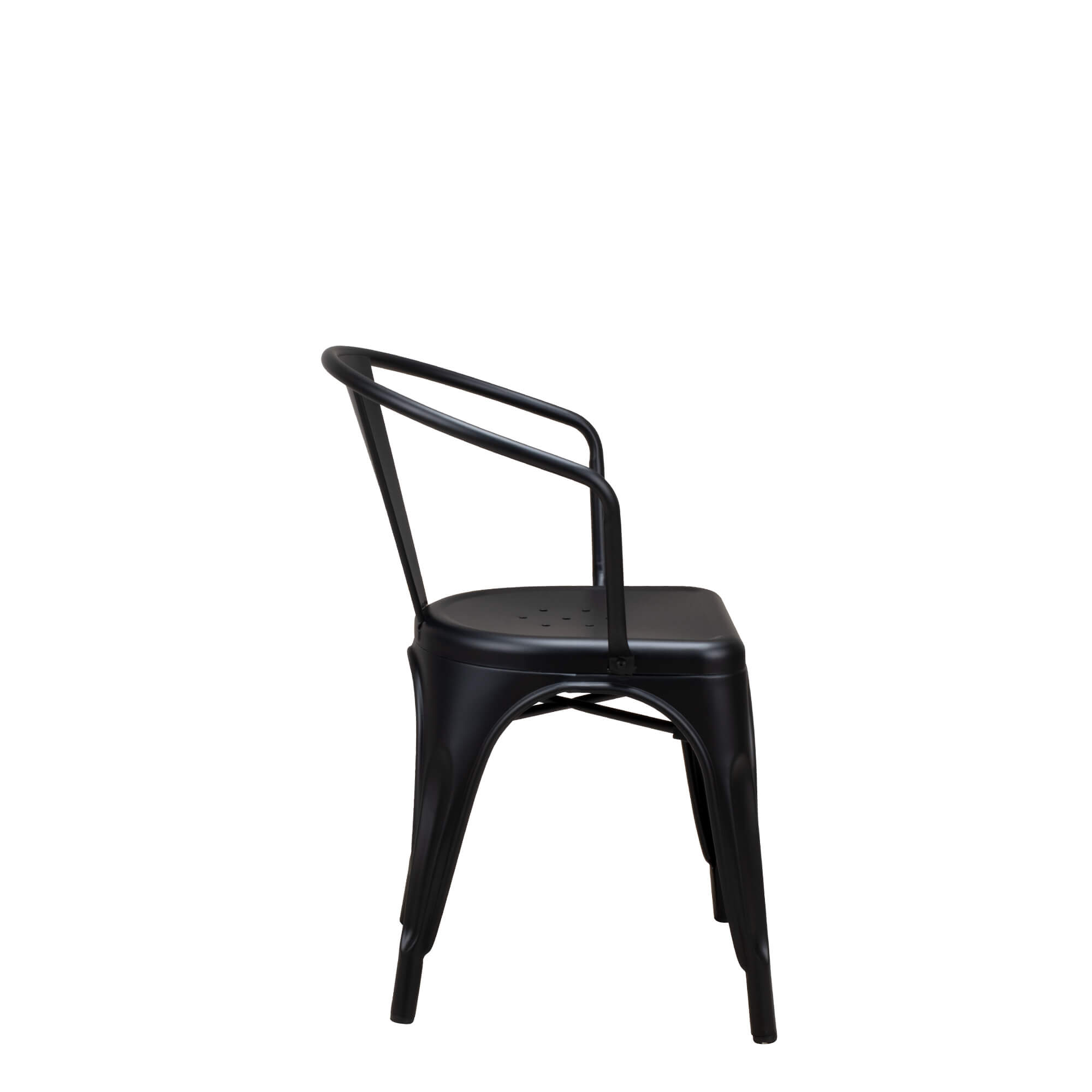 gastronomiestuhl_metallstuhl_tixar_arm_black_seitenansicht Metallstuhl Tixar Arm black – Seitenansicht