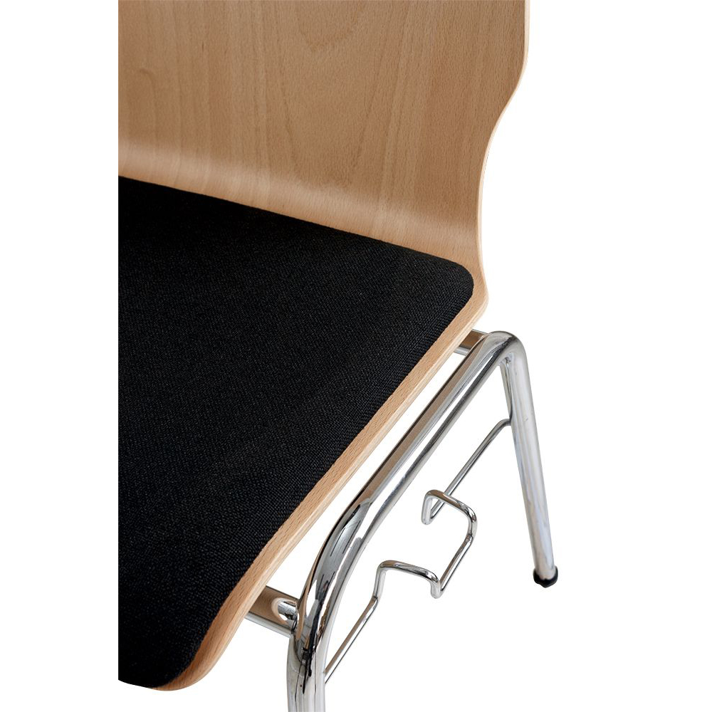 Konferenzstuhl Eruno-320 mit Sitzpolster, verchromtem Metallgestell, stapelbar Detailasnicht Sitzfläche