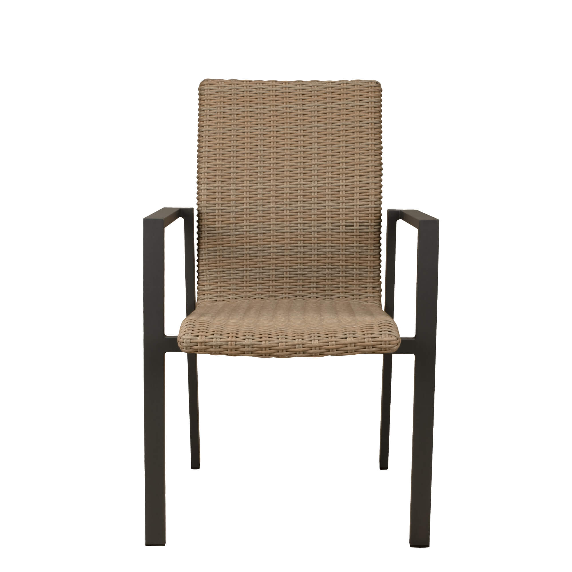 Benora Natur Outdoorstuhl mit Geflecht – Frontal