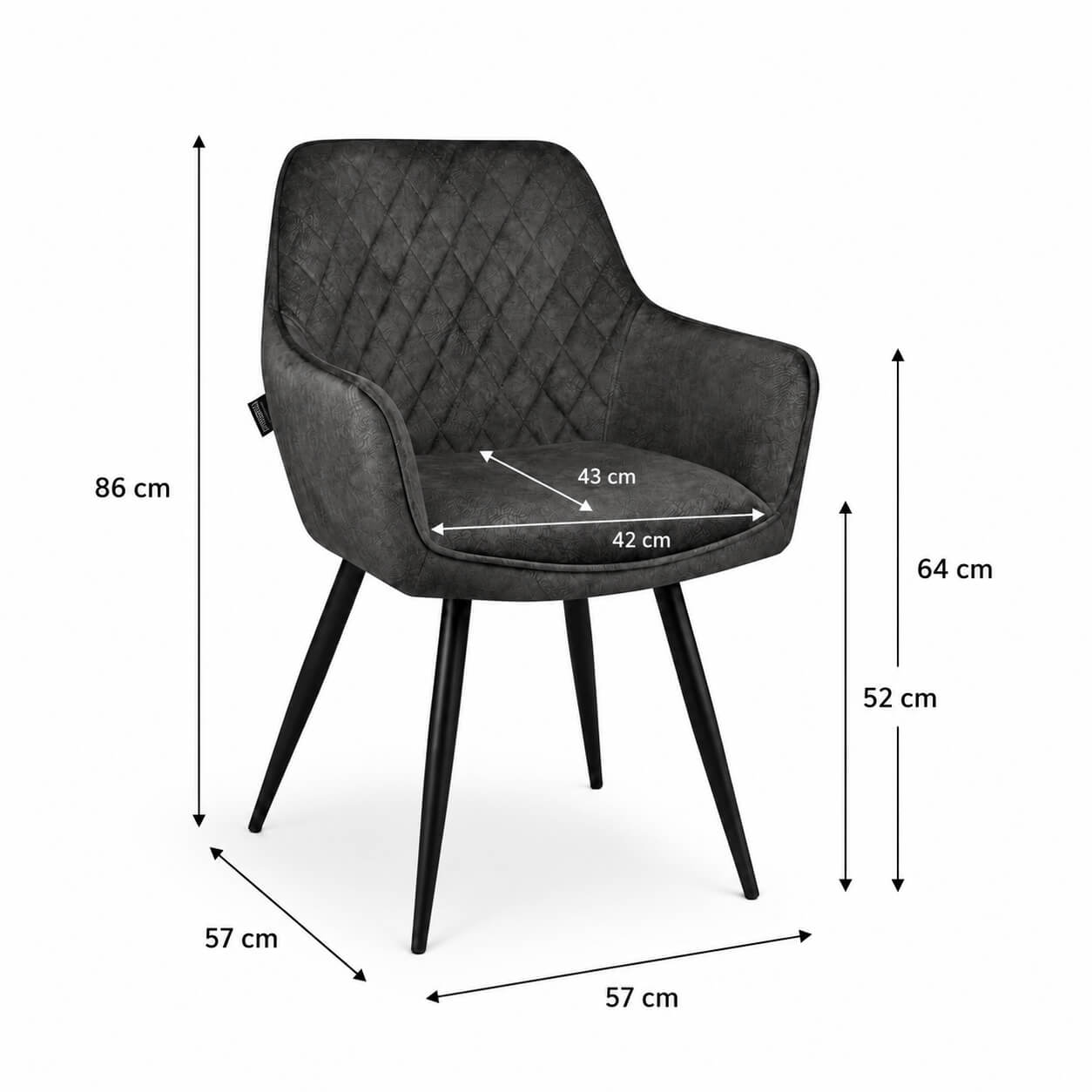 Polsterstuhl Lenoro Arm Marble 804 | 4-Fußgestell Ma?e