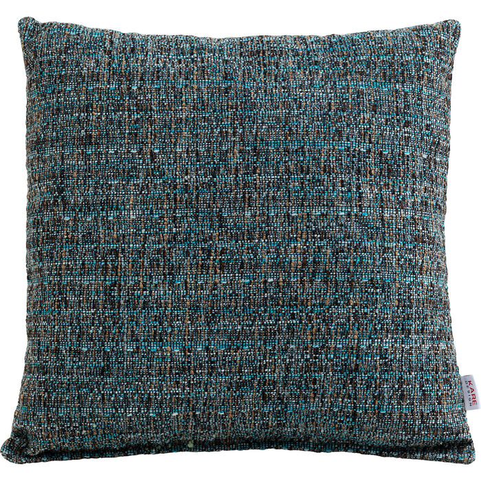 Gastronomie_Kissen_Tweed_Leonia_40x40cm_Limited Kissen Tweed Leonia 40x40 cm Limited mit strukturierter Tweed-Oberfläche in Türkis-Schwarz-Melange