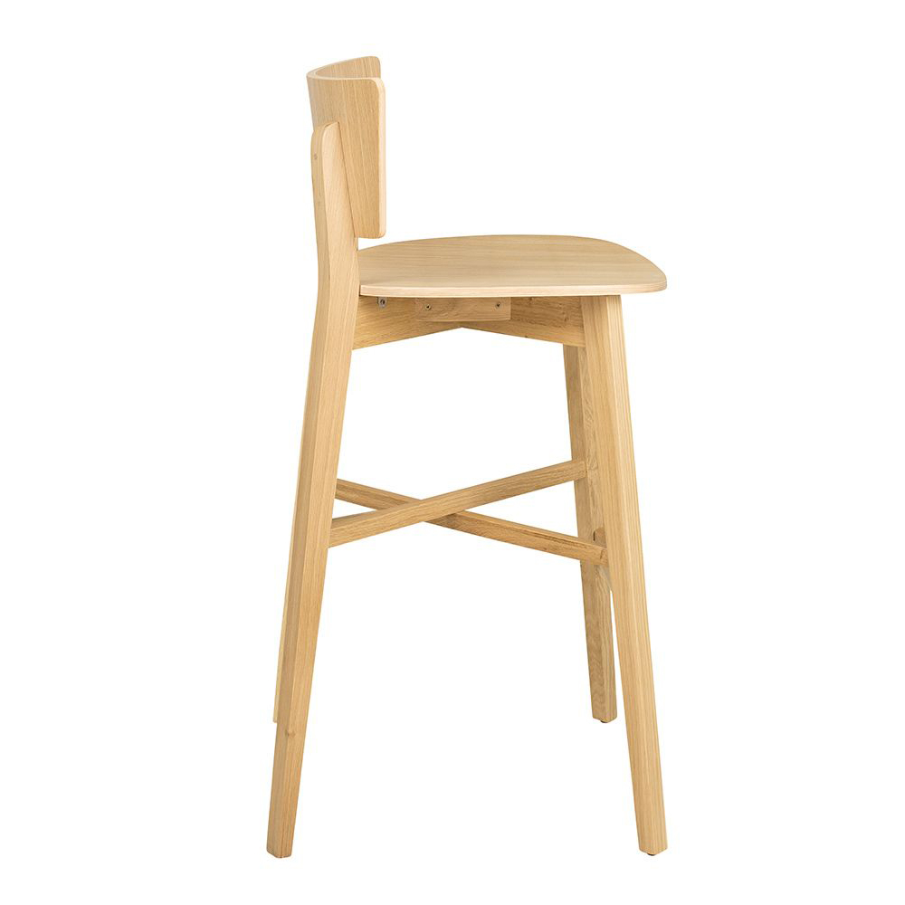Dimoni-Bar_Eiche_Seite_1000px Barhocker Dimoni-Bar aus Eichenholz, Sitzhöhe 74 cm, für Gastronomie & Hotel