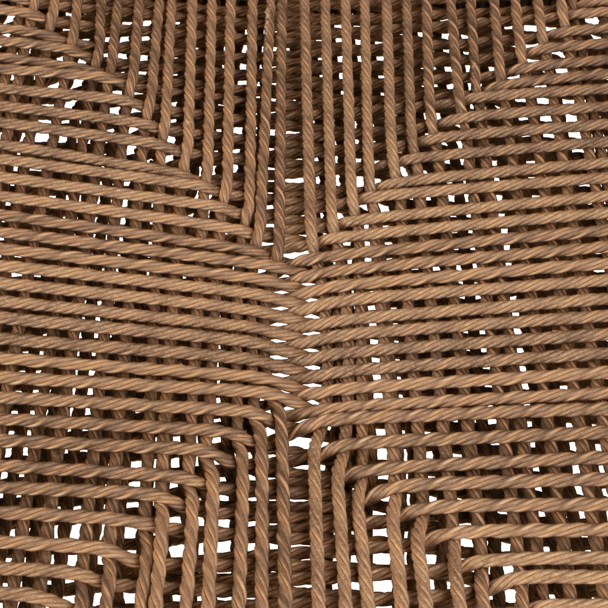 Sisson Wheat Outdoorstuhl mit Armlehnen und Flechtmuster – Detail Flechtmuster