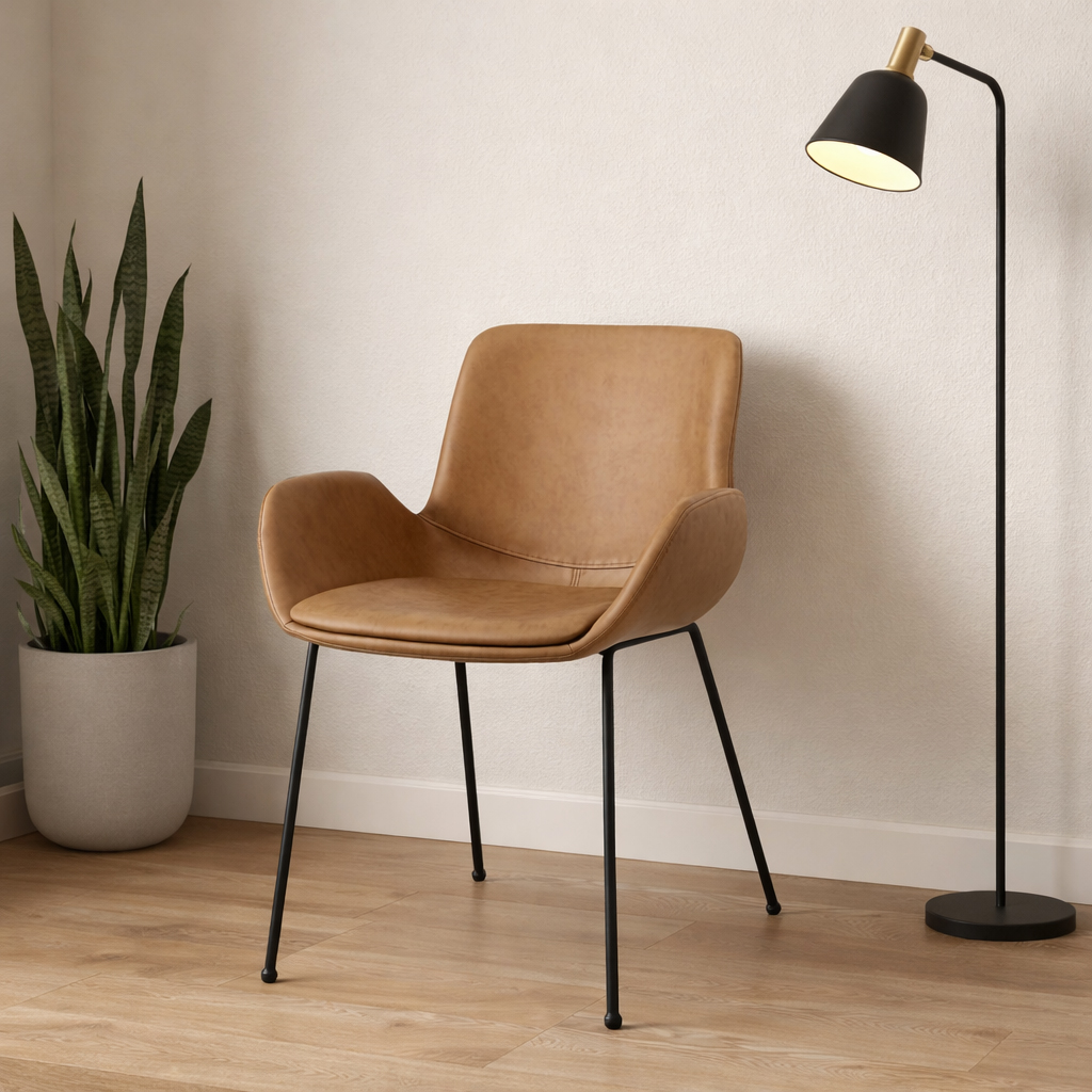 Rito Brown Indoorstuhl mit Armlehnen und Vollpolsterung – Stimmungsbild