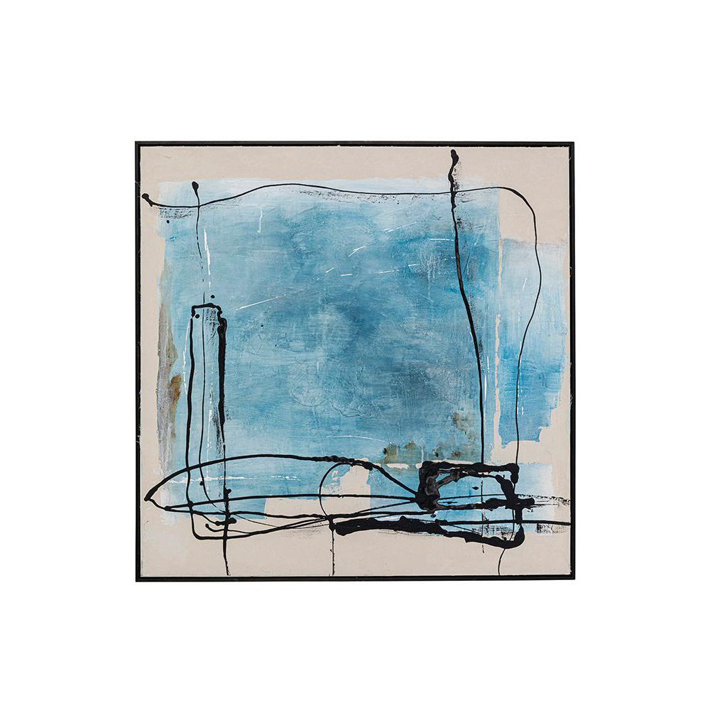 Gerahmtes Bild Dust Blau 100 x 100 cm