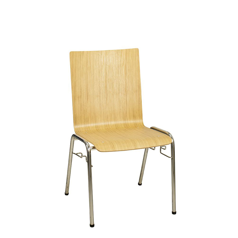 Eruno-300-20-Eiche_02_2023_vorne_2_1000px Konferenzstuhl Eruno-300-Eiche, verchromtem Metallgestell, stapelbar