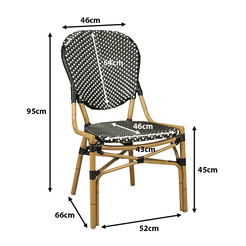 Outdoorstuhl Camino Black Maße