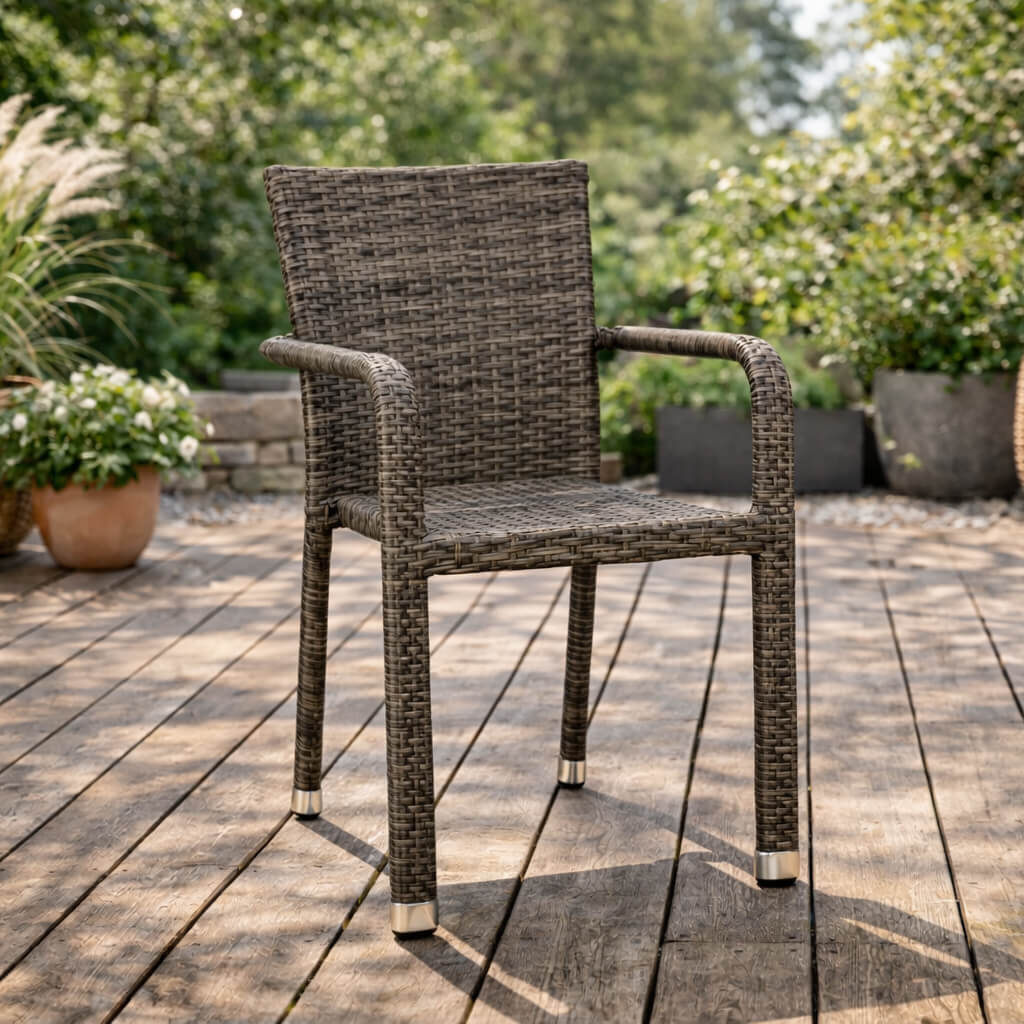 Gastronomiestuhl Outdoor Basato mixed brown - Milieubild Einzeln