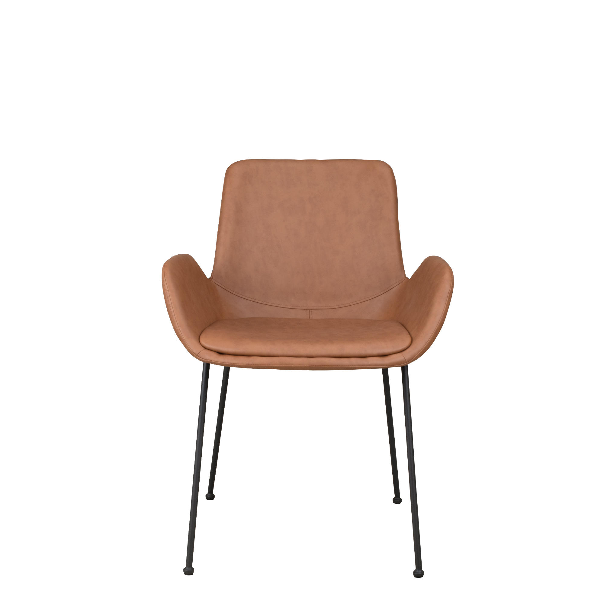 Rito Arm Brown Vollpolsterstuhl für Gastronomie – Frontal