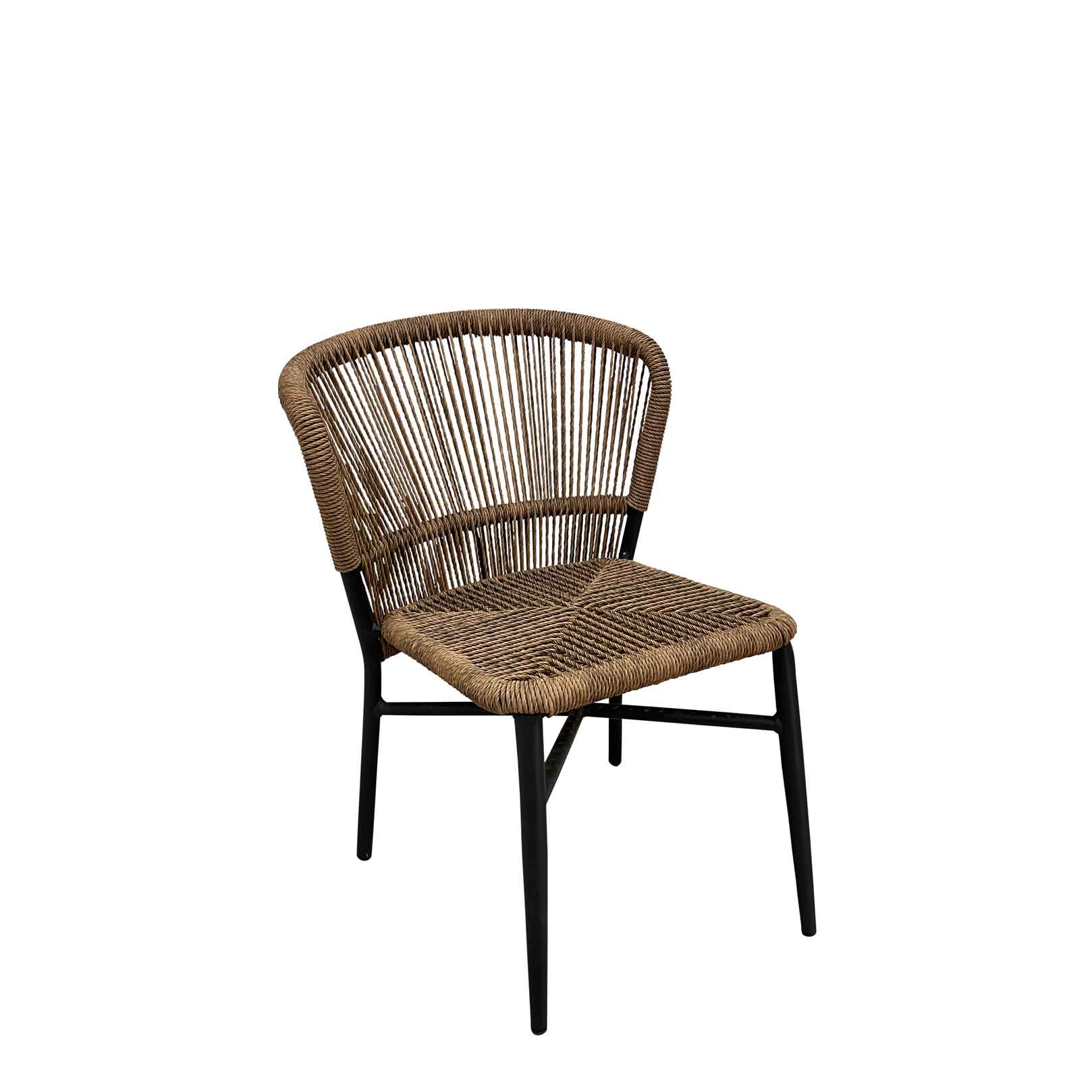 Elefino Natur Outdoorstuhl mit Geflecht – Vorderansicht