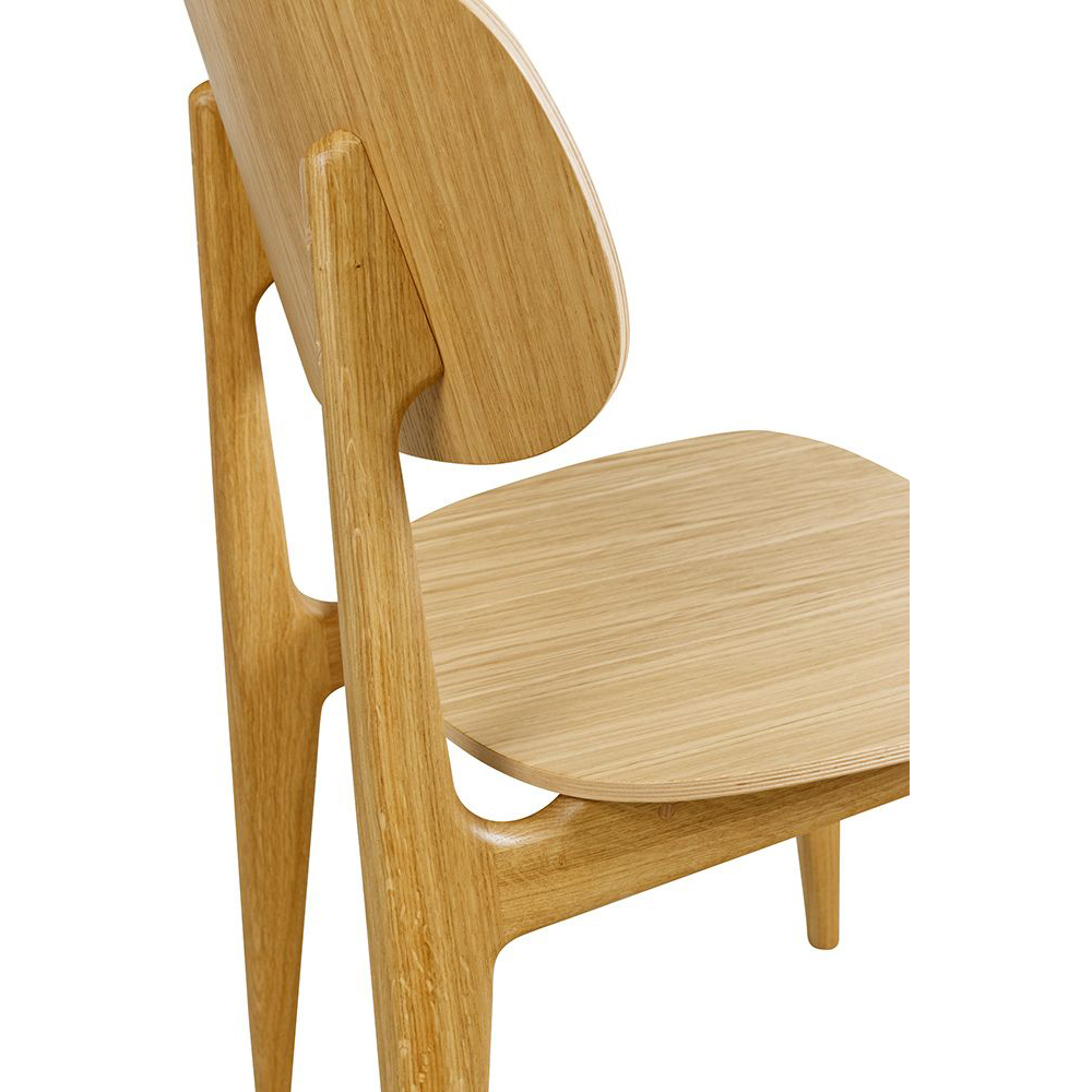 Gastronomiestuhl Cumpo-H mit ergonomischer Sitzfläche aus Eiche für Restaurants und öffentliche Einrichtungen