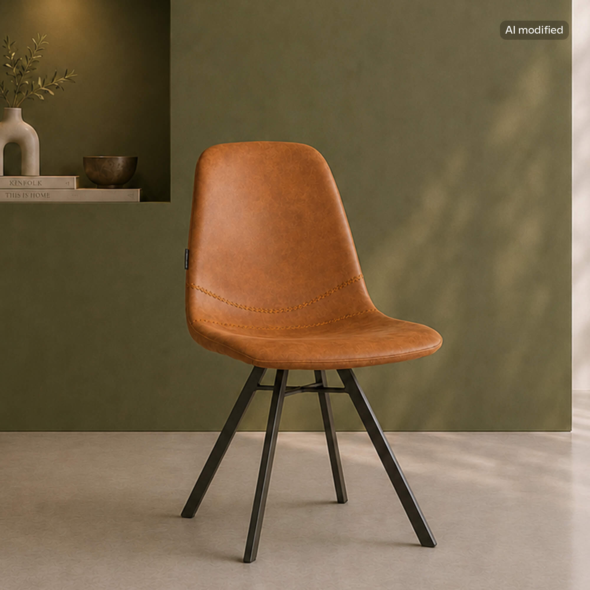 Gastronomiemoebel Polsterstuhl Jones Vintage brown - AI modified
