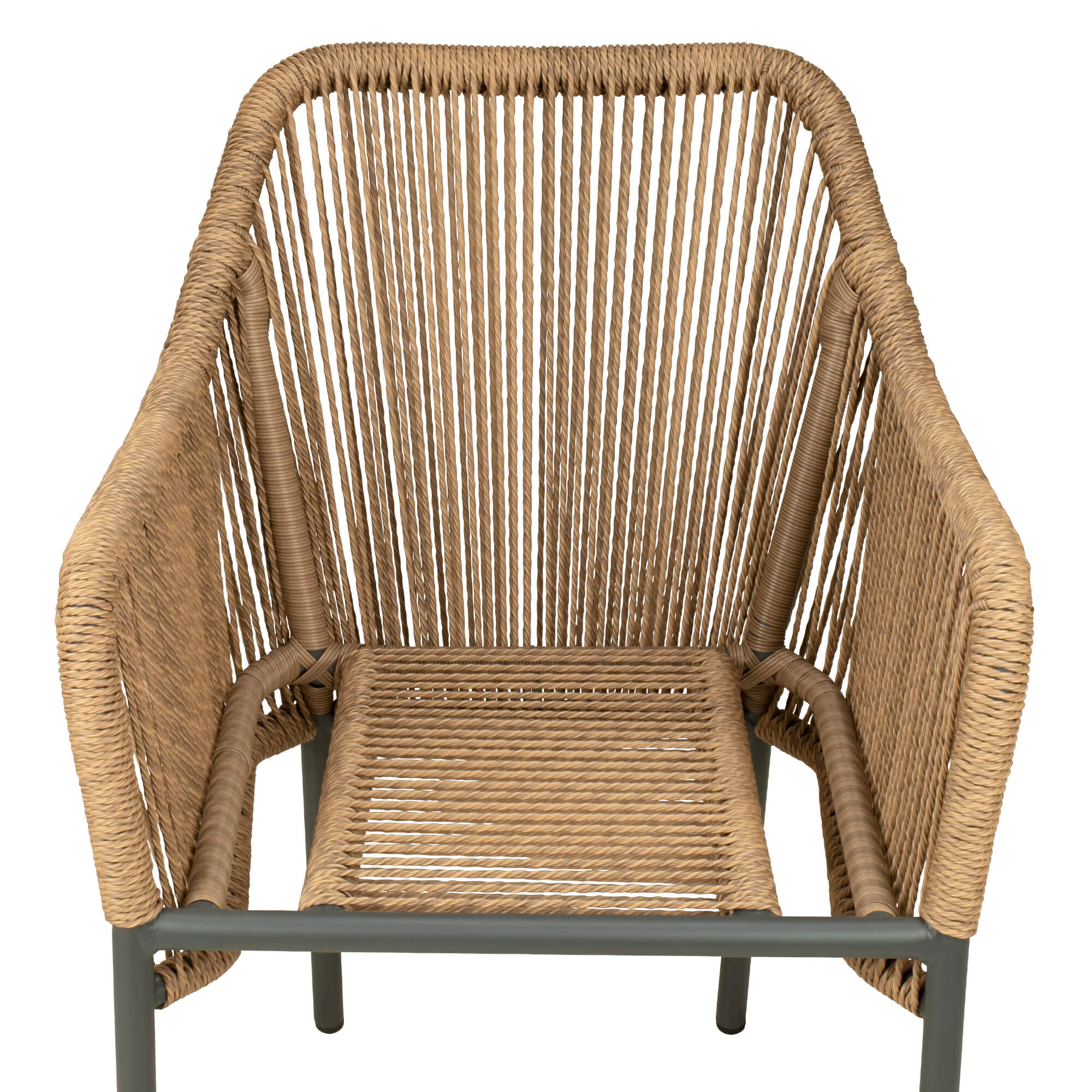 Baleris natur Outdoorstuhl mit Geflecht und Sitzkissen – Sitzschale ohne Kissen