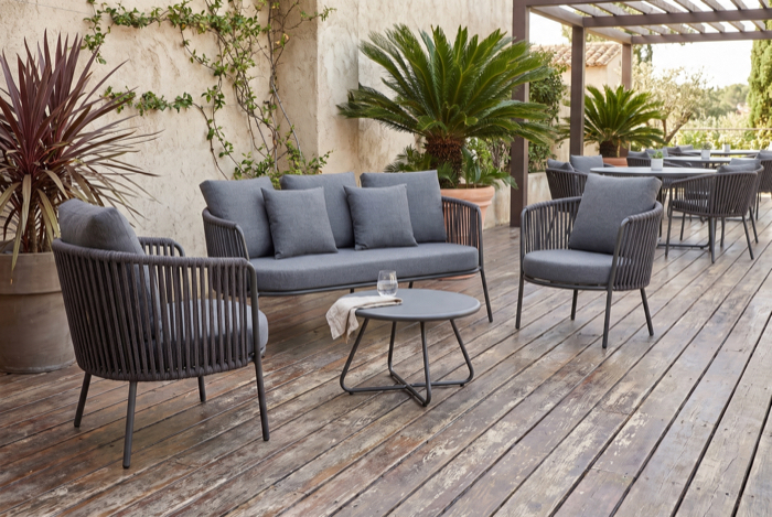 Outdoor-Loungeset mit Sofa und Sesseln