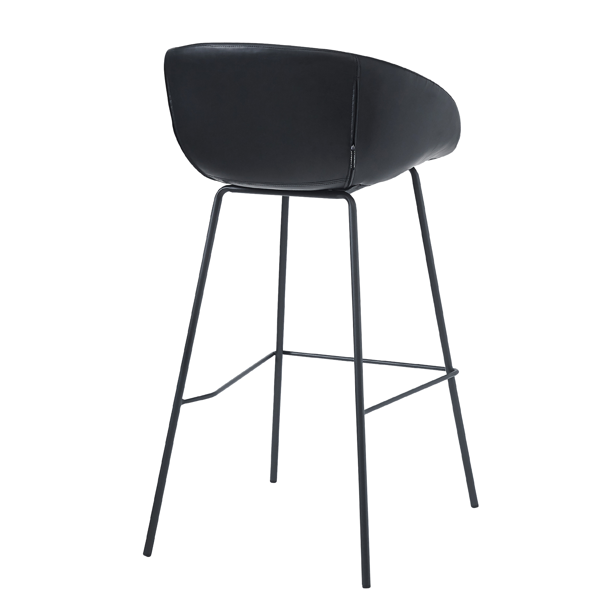 Estara-Bar Antique-Black Indoorstuhl mit Armlehnen und Vollpolsterung – Rückansicht