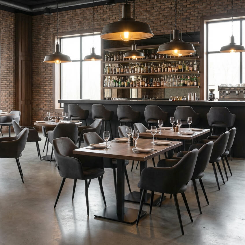 Uson Arm Yuma 16 Vollpolsterstuhl für Gastronomie – Milieubild Restaurant