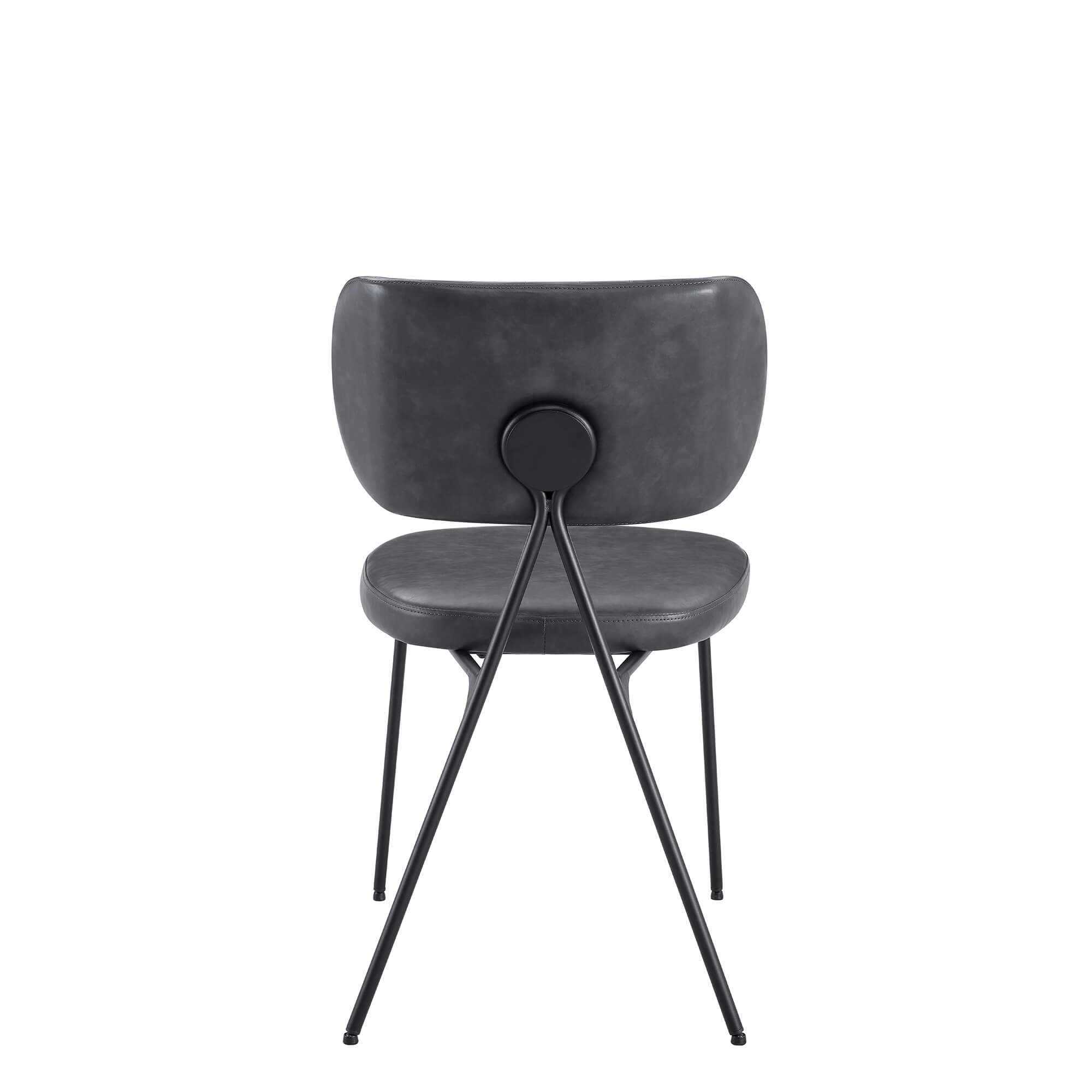 Gastronomie Polsterstuhl Cuba-Nappa Mouse Rückansicht mit Metallgestell und gepolsterter Rückenlehne