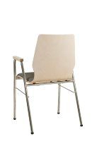 Vorschau: Konferenzstuhl Eruno-210-A50 mit Polstersitz, Holzlehne, Armlehnen und verchromtem Gestell Beizton: Kastelleiche | Bezug: Lux 5 Rückansicht Vorschau: Konferenzstuhl Eruno-210-A50 mit Polstersitz, Holzlehne, Armlehnen und verchromtem Gestell Beizton: Kastelleiche | Bezug: Lux 5 Rückansicht