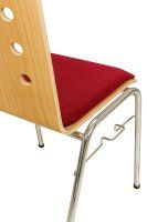 Vorschau: Konferenzstuhl Eruno-510 mit rotem Sitzpolster, verchromtem Metallgestell, stapelbar Beizton: Buche natur | Bezug: Princess 140 Vorschau: Konferenzstuhl Eruno-510 mit rotem Sitzpolster, verchromtem Metallgestell, stapelbar Beizton: Buche natur | Bezug: Princess 140