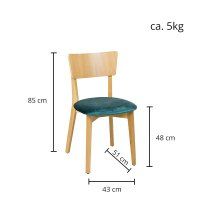 Holzstuhl Dimoni-P Eiche – Eichenholz Stuhl mit gepolstertem Sitz und massiven Vierfußgestell Holzstuhl Dimoni-P Eiche – Eichenholz Stuhl mit gepolstertem Sitz und massiven Vierfußgestell