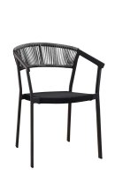 Sponto Duotone Grey Terrassenstuhl mit grauem Alugestell, Kunststoff-Geflecht & Textilen-Rückenlehne Sponto Duotone Grey Terrassenstuhl mit grauem Alugestell, Kunststoff-Geflecht & Textilen-Rückenlehne