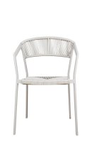 Sponto-X Greige Outdoorstuhl mit pflegeleichtem Kunststoffgeflecht und Greige-Gestell – Seitenansicht Sponto-X Greige Outdoorstuhl mit pflegeleichtem Kunststoffgeflecht und Greige-Gestell – Seitenansicht