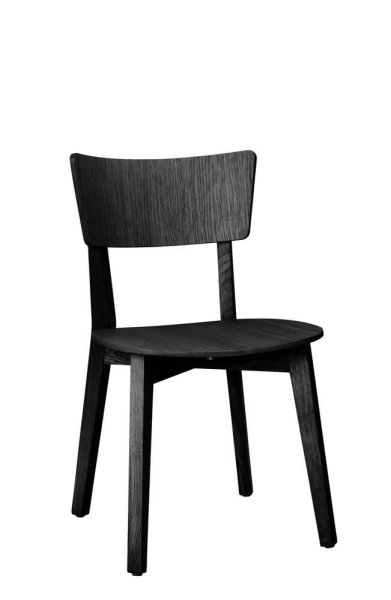 Holzstuhl Dimoni aus schwarz gebeizter Buche mit ergonomischer Rückenlehne – ideal für Restaurant & Gastronomie