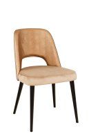 Polsterstuhl Gastronomie Sona-200, Beizton: Schwarz / Bezug Sitz: Riviera-24 / Bezug Rücken: Mercader bambu Bronze_Vorderansicht Polsterstuhl Gastronomie Sona-200, Beizton: Schwarz / Bezug Sitz: Riviera-24 / Bezug Rücken: Mercader bambu Bronze_Vorderansicht