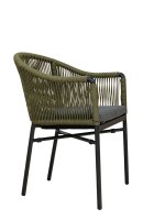 Vorschau: Ramila-TRR Green Terrassenstuhl mit beigem Aluminiumgestell und Textilen-Rücken, stapelbar und wetterfest für Gastronomie Seitenansicht Vorschau: Ramila-TRR Green Terrassenstuhl mit beigem Aluminiumgestell und Textilen-Rücken, stapelbar und wetterfest für Gastronomie Seitenansicht