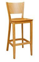Vorschau: Klassischer Barhocker aus Buchenholz in hellem Beizton Buche dunkel Vorschau: Klassischer Barhocker aus Buchenholz in hellem Beizton Buche dunkel