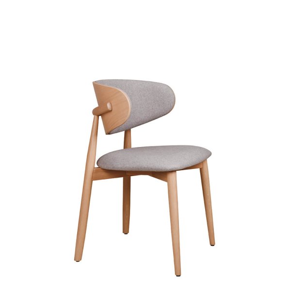 Gepolsterter Holzstuhl Makaro aus Buchenholz für Gastronomie