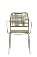Outdoorstuhl Cordone Green mit Stahlgestell und naturfarbenem Kunststoffgeflecht für den Außenbereich Outdoorstuhl Cordone Green mit Stahlgestell und naturfarbenem Kunststoffgeflecht für den Außenbereich