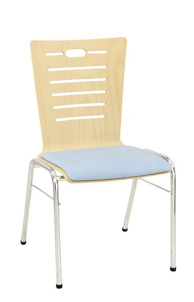 Konferenzstuhl Eruno-612 mit Sitzpolster, verchromtem Metallgestell, stapelbar Frontansicht