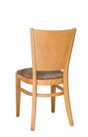 Gepolsterter Holzstuhl Saravo-P mit ergonomischer Rückenlehne aus Buche dunkel – Ansicht vorne, geeignet für Gastronomie Gepolsterter Holzstuhl Saravo-P mit ergonomischer Rückenlehne aus Buche dunkel – Ansicht vorne, geeignet für Gastronomie