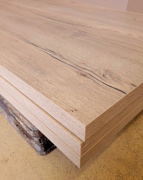 HPL-Tischplatte Eiche gold (Sonderdekor) 38mm 140x80cm - Sonderposten