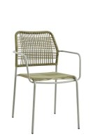 Outdoorstuhl Cordone Green mit Stahlgestell und naturfarbenem Kunststoffgeflecht für den Außenbereich Outdoorstuhl Cordone Green mit Stahlgestell und naturfarbenem Kunststoffgeflecht für den Außenbereich