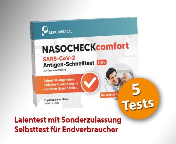 Lepu - Antigen-Nasenbohrertest (Laienzulassung) (5er)