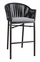 Vorschau: Outdoor-Barhocker Ramila-Bar Dark Grey mit Aluminiumgestell und grauem Sitzkissen Vorschau: Outdoor-Barhocker Ramila-Bar Dark Grey mit Aluminiumgestell und grauem Sitzkissen