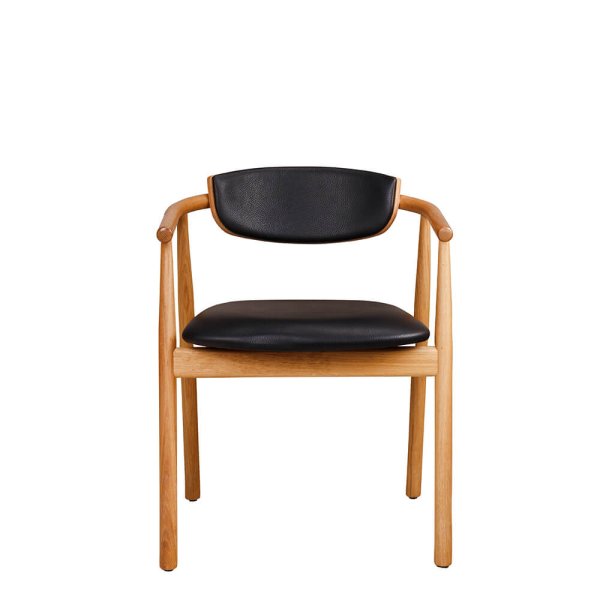 Galeno-2P Holzstuhl mit gepolstertem Sitz und Rückenlehne für Gastronomie