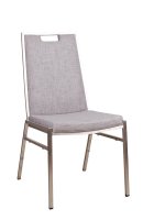Vorschau: Bankettstuhl Arano mit Metallgestell und grauer Polsterung, stapelbar Vorschau: Bankettstuhl Arano mit Metallgestell und grauer Polsterung, stapelbar