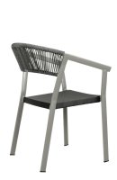 Sponto Duotone Grey Terrassenstuhl mit grauem Alugestell, Kunststoff-Geflecht & Textilen-Rückenlehne Sponto Duotone Grey Terrassenstuhl mit grauem Alugestell, Kunststoff-Geflecht & Textilen-Rückenlehne