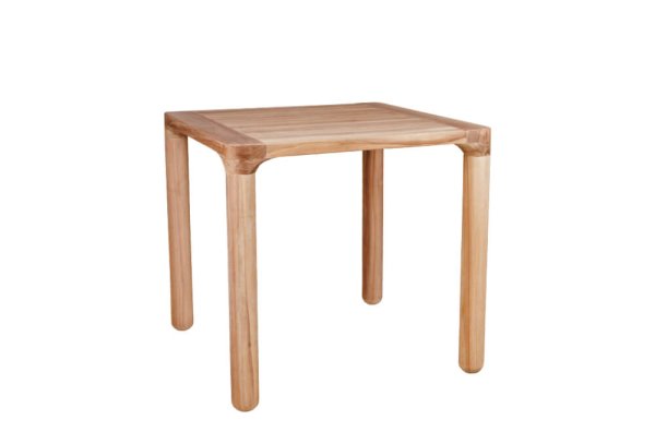 Outdoor-Tisch Zubella 80 in massiver Holzbauweise, frontal abgebildet ohne Maßangabe