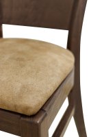 Holzstuhl Saravo-P Wildeiche mit gepolstertem Sitz und ergonomischer Rückenlehne Holzstuhl Saravo-P Wildeiche mit gepolstertem Sitz und ergonomischer Rückenlehne