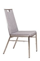 Vorschau: Bankettstuhl Arano mit Metallgestell und grauer Polsterung, stapelbar Vorschau: Bankettstuhl Arano mit Metallgestell und grauer Polsterung, stapelbar